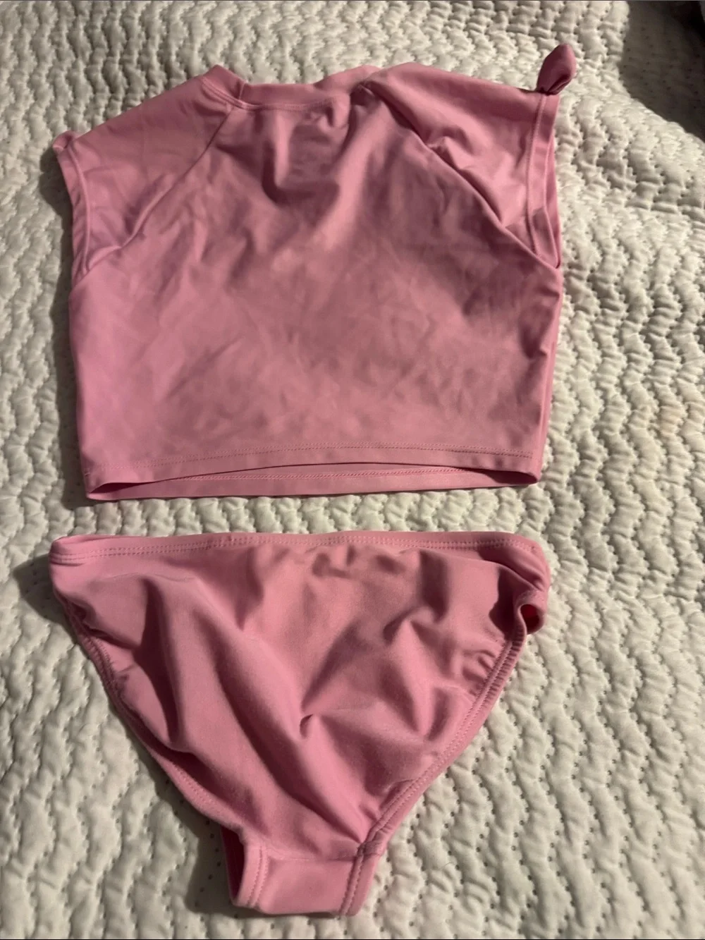 wonder nation Pink Girls Two-Piece Swim Set - Rash Guard Top & Bikini
